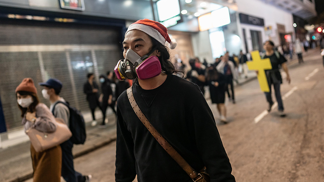 הונג קונג מהומות עימותים בין מפגינים ל משטרה  (צילום: gettyimages)
