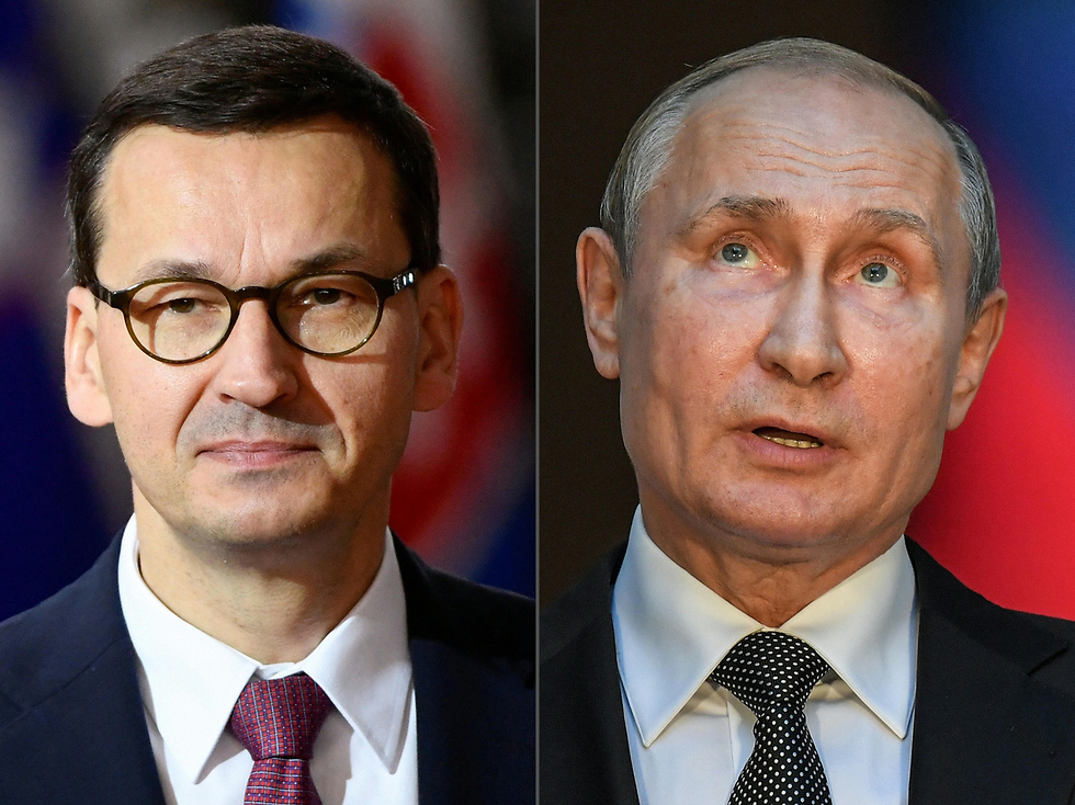 מתאוש מורביצקי ראש ממשלת פולין נשיא רוסיה ולדימיר פוטין (צילום: AFP)