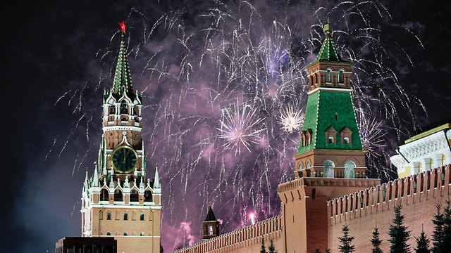 חגיגות השנה החדשה 2020 מוסקבה רוסיה (צילום: AP)