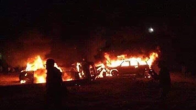 תקיפה צפונית לבגדד (צילום: מתוך טוויטר)