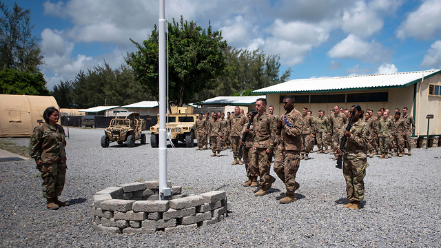קניה תמונת ארכיון חיילים אמריקנים בסיס סימבה שם הייתה מתקפת טרור של א שבאב (צילום: EPA)