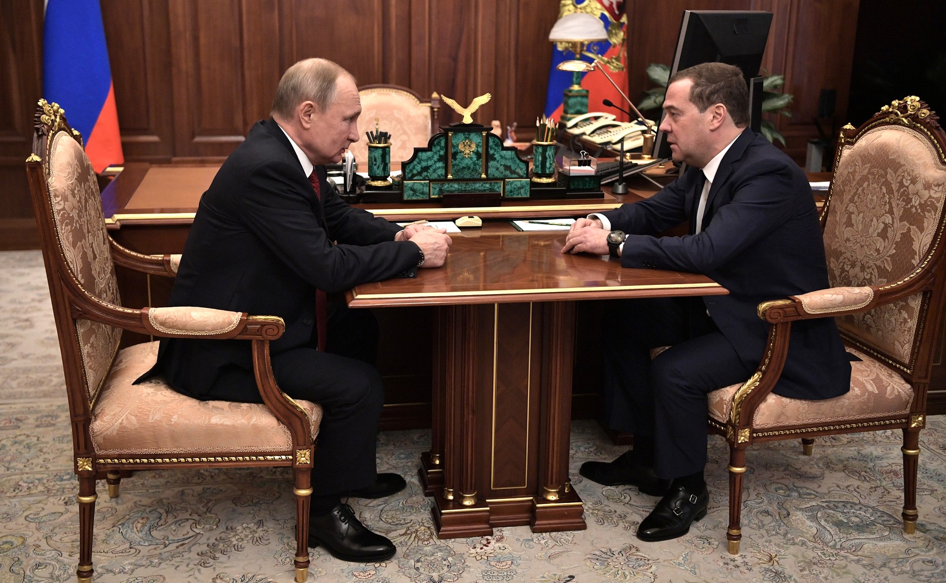 Владимир Путин и Дмитрий Медведев. Фото: пресс-служба Кремля