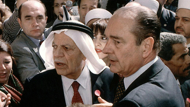 בשנת 1996 ז'אק שיראק נשיא צרפת ב עימות עם ה משטרה משטרת ישראל (צילום: AFP)