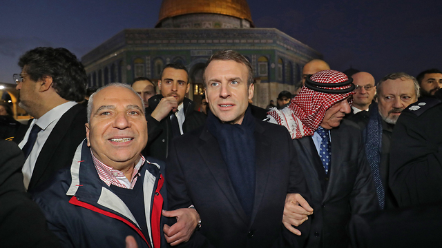 עמנואל מקרון נשיא צרפת ב ביקור ב ירושלים (צילום: AFP)