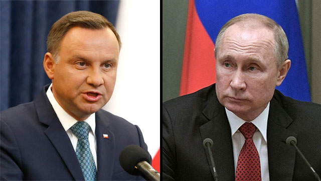 נשיא רוסיה ולדימיר פוטין נשיא פולין אנדז'יי דודה (צילום: רויטרס, AFP)
