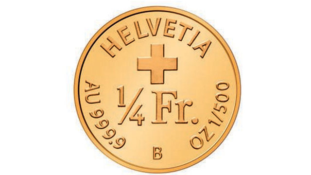 Золотую монетку можно приобрести за 199 франков. Фото: ЕРА