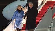 בנימין נתניהו שרה נתניהו יורדים מהמטוס נוחתים ב וושינגטון לקראת פגישה עם דונלד טראמפ