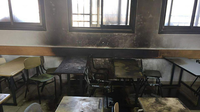 פשע שנאה ב בית ספר ב כפר עינאבוס ליד שכם הצתה ב שומרון ()