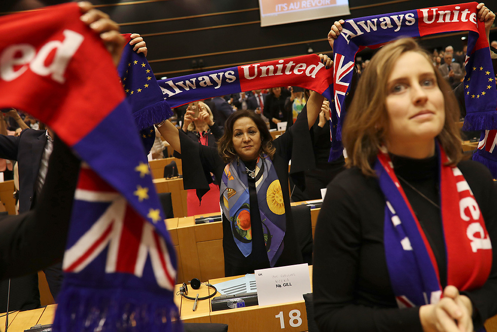 ברקזיט בריטניה חברי ה פרלמנט ה אירופי ב בריסל (צילום: AP)