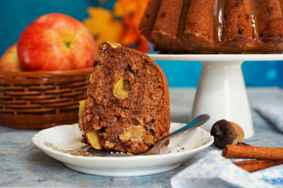 Apple Walnut Caramel Cake