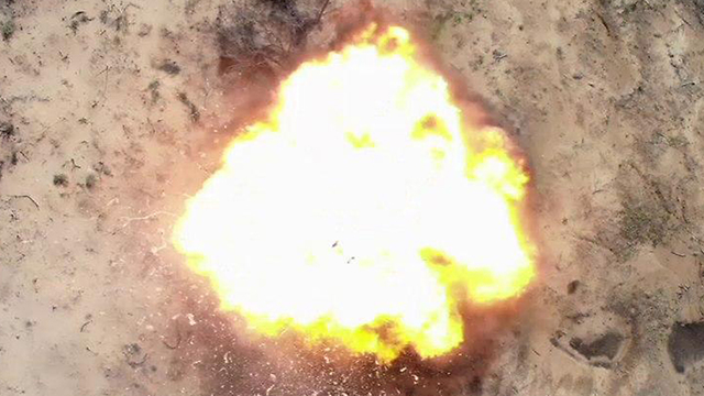 בלון נפץ פיצוץ מתפוצץ נתיב העשרה עוטף עזה (צילום: ביטחון נתיבי העשרה)