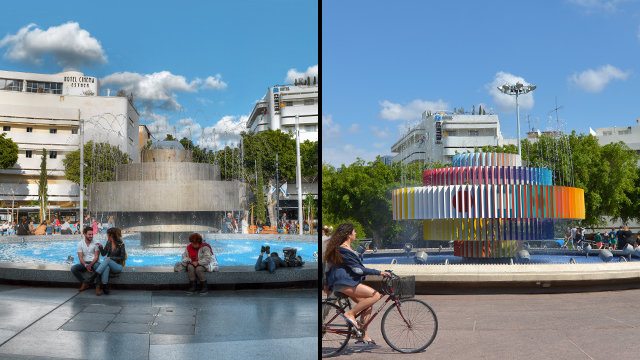 לפני ואחרי: כיכר דיזינגוף (צילום: shutterstock)