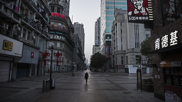 רחוב ריק ב ווהאן סין נגיף קורונה (צילום: gettyimages)