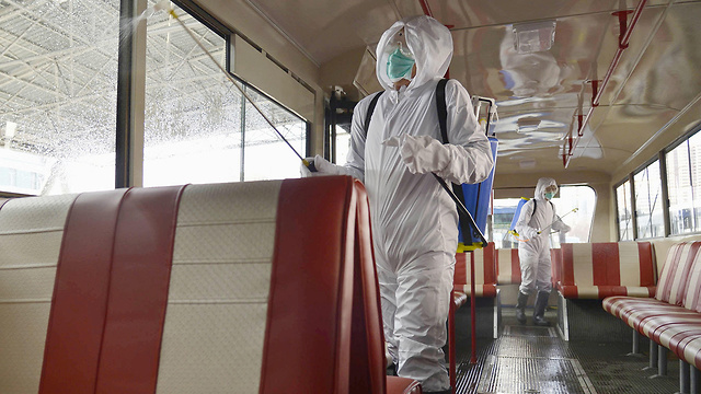 אוטובוס ב פיונגיאנג צפון קוריאה חשש מ נגיף וירוס קורונה (צילום: רויטרס)