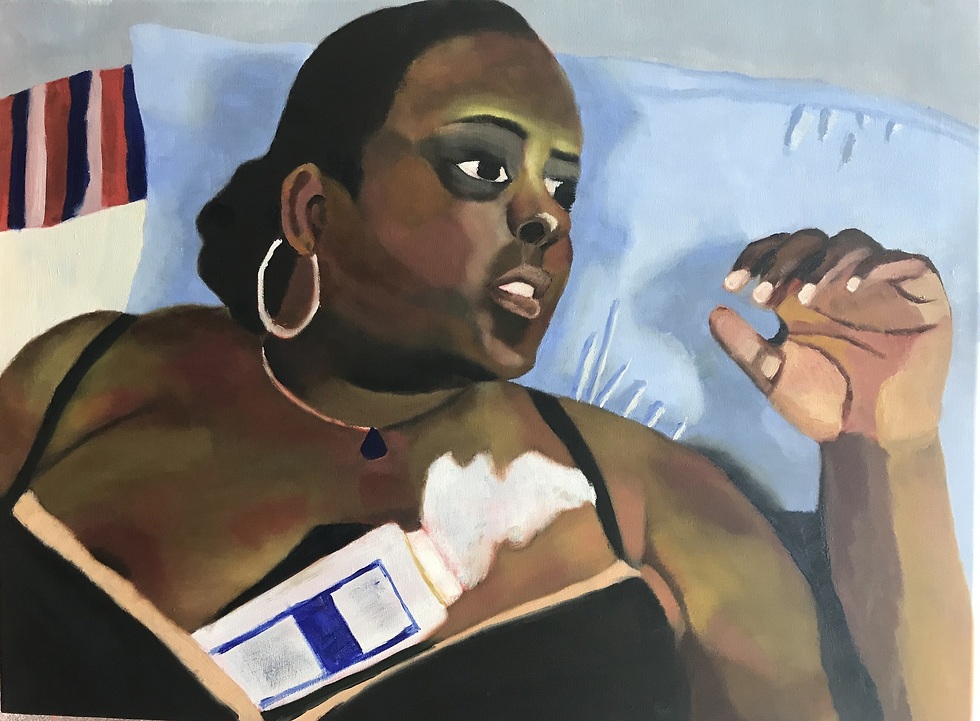ציור של אישה שחורת עור (ציור : גאמרלדין עלי)