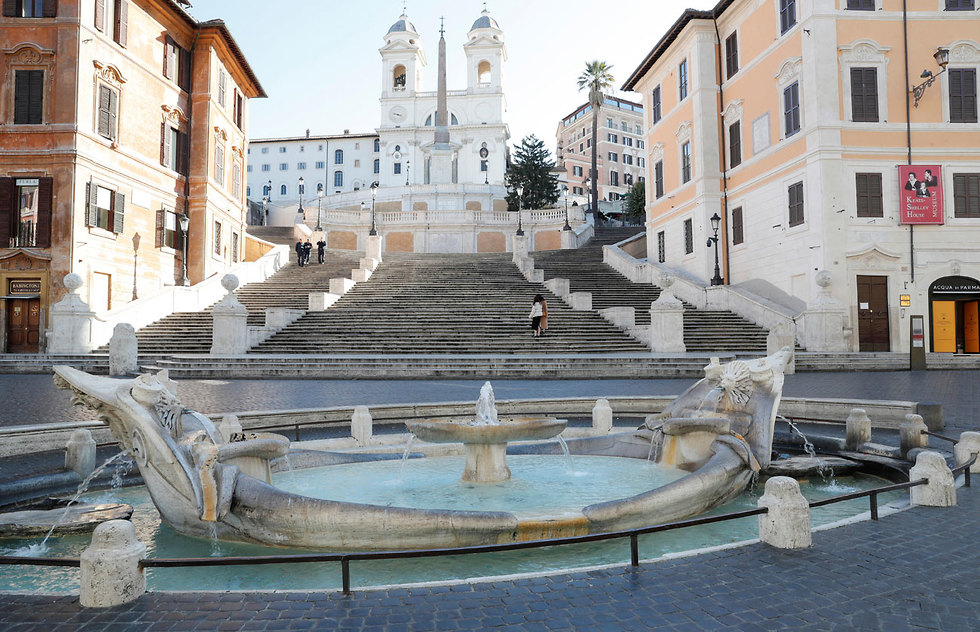 נגיף קורונה סגר על איטליה המדרגות הספרדיות ב רומא (צילום:  רויטרס)
