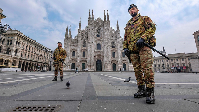 חיילים ב מילאנו איטליה (צילום: EPA)