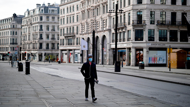 נגיף קורונה בריטניה לונדון רחובות ריקים (צילום: AFP)