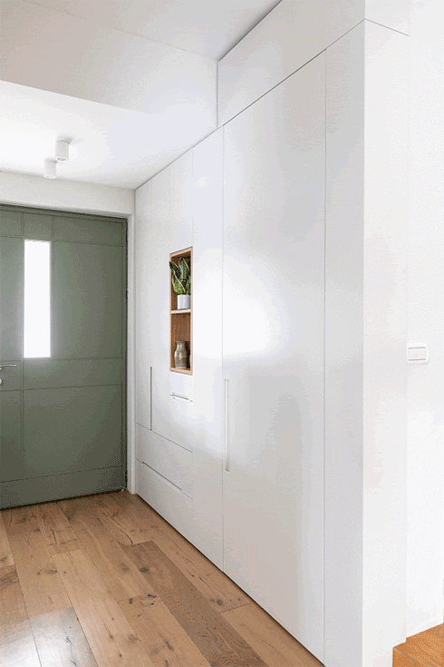 דלת שירותי האורחים נראית כמו חלק מהארון (צילום: אורית ארנון)