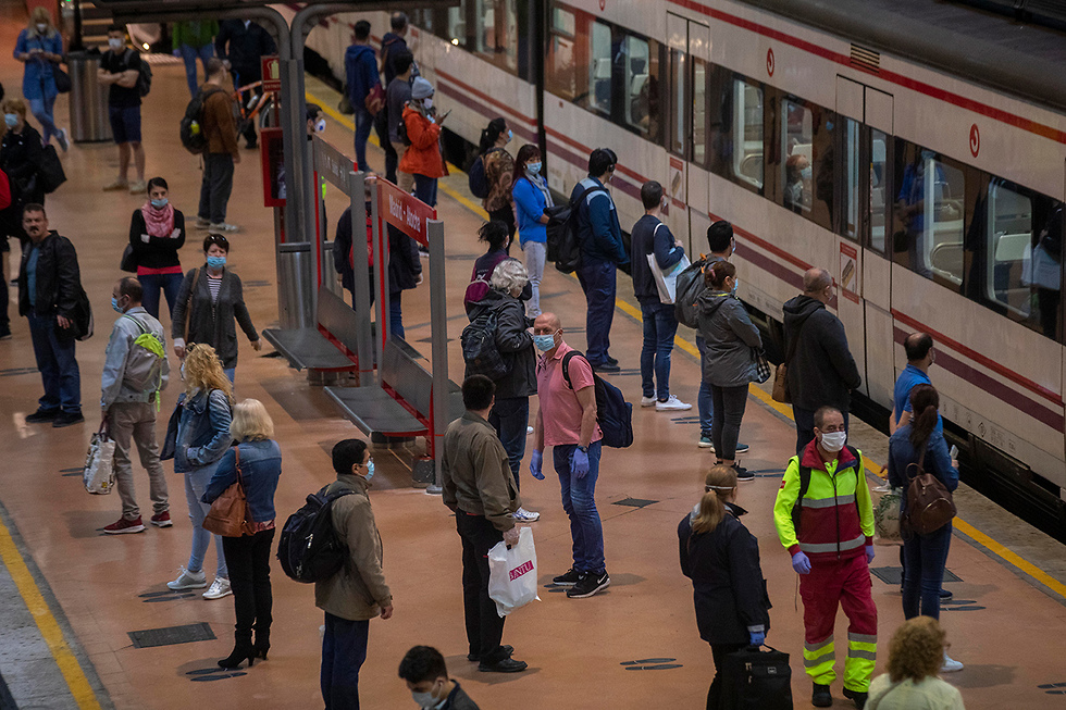 תחנת רכבת ב מדריד ספרד  (צילום: AP)