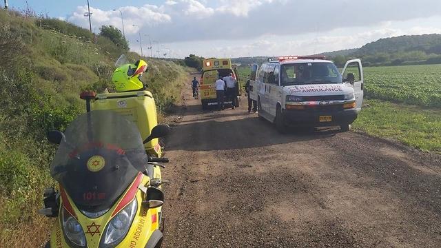 זירת תאונת הדרכים בעמק יזרעאל (צילום: תיעוד מבצעי מד