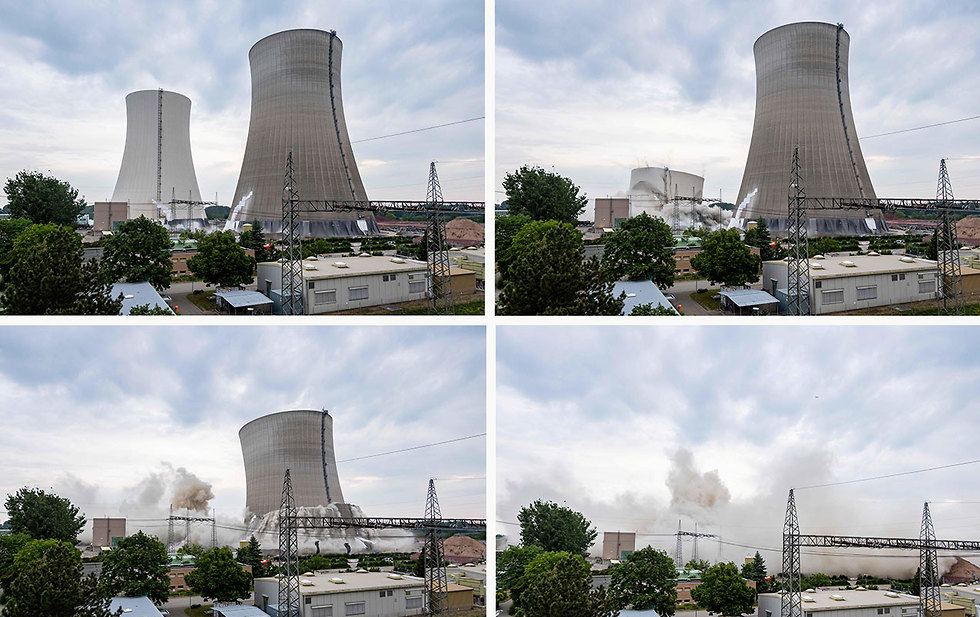 גרמניה פיצוץ מבוקר תחנת כוח גרעינית נהרסה (צילום: רויטרס)