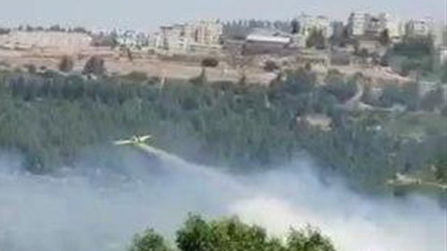 שריפה ביער בהרי ירושלים (צילום: רמי ויץ)