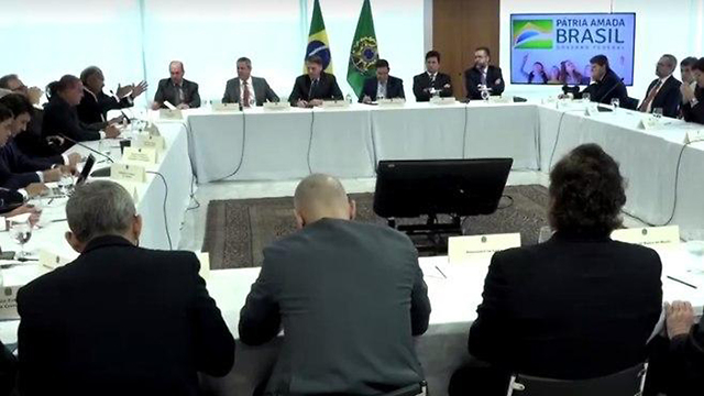 נשיא ברזיל ז'איר בולסונרו ישיבת שרים סרטון מוקלט סיבוך חקירה (צילום: רויטרס)