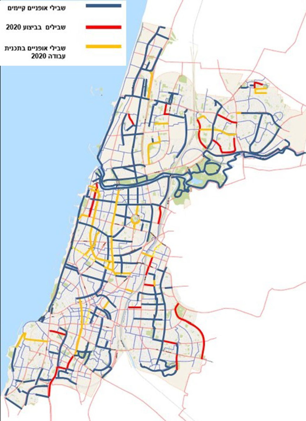 עיריית תל אביב אישרה פרוייקט נרחב להכפלת שבילי האופניים בעיר בתוך חמש שנים ()