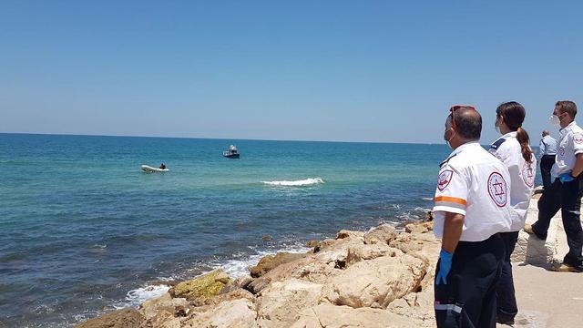 אירוע הטביעה בחוף מנטה ריי בתל אביב (צילום: תיעוד מבצעי מד