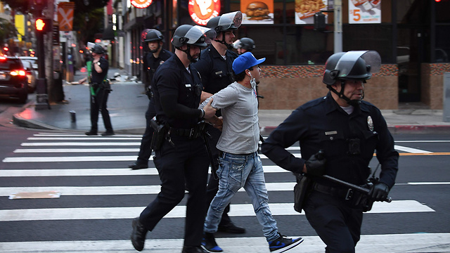 מחאה בהוליווד (צילום: AFP)