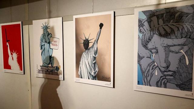 איראן תערוכת קריקטורות מהומות ג'ורג' פלויד ארה