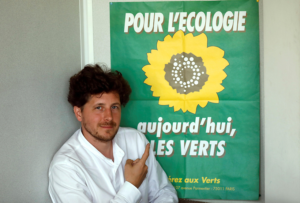 ג'וליאן באיו ראש מפלגת הירוקים ב צרפת (צילום: רויטרס)