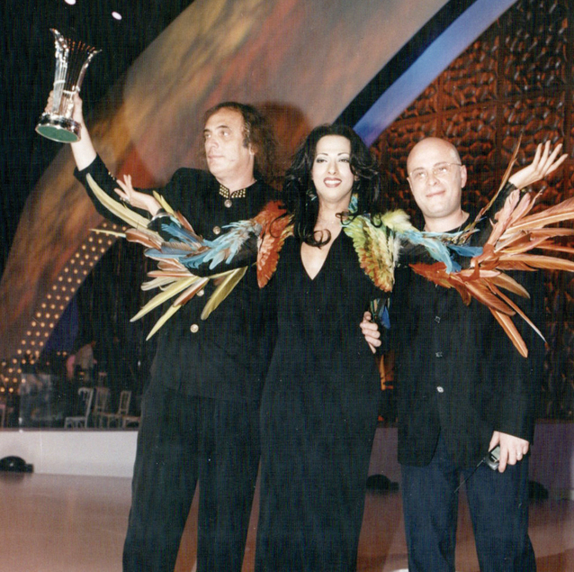 עם דנה אינטרנשיונל ויואב גינאי באירוויזיון. “מדברים על לעשות עוד שירים" | צילום: זיו קורן