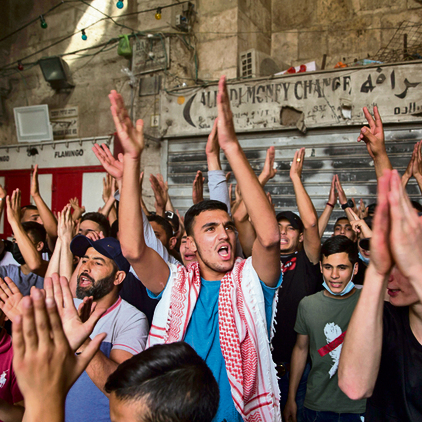 פלסטינים חוגגים באזעקות בירושלים | צילום: גטי אימג'ס