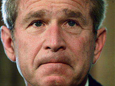 המעגל נסגר. הדמעות של הנשיא בוש בספטמבר 2001 | צילום: רויטרס