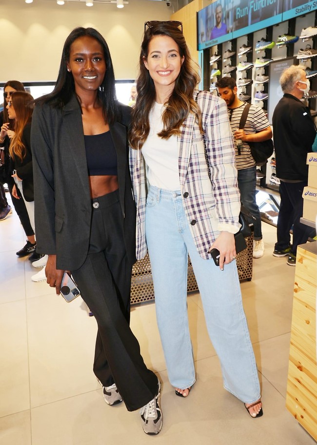 Does not come to launch without issuing an invoice.  Rubel and Natalie Levy Aharon last night at the launch of the asics flagship store (Photo: Rafi Daloia)