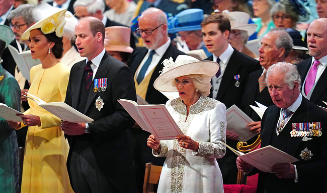 No trace of Harry and Megan.  Charles, Camilla, William and Kate (Photo: Gettyimage)