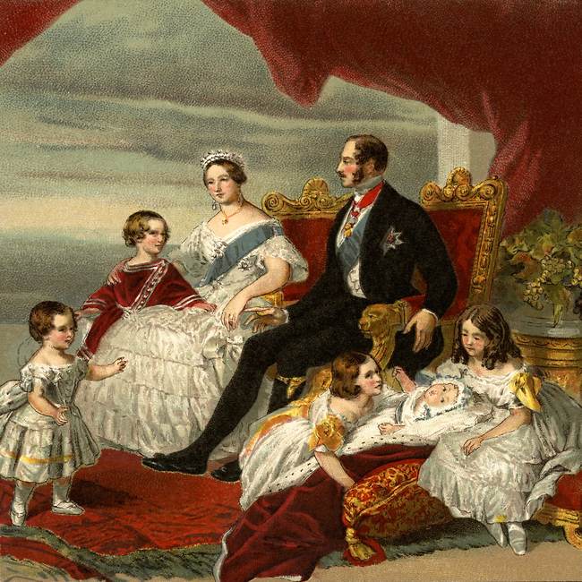 דיוקן משפחתי של ויקטוריה, אלברט וחמישה מילדיהם (צילום: Gettyimages)