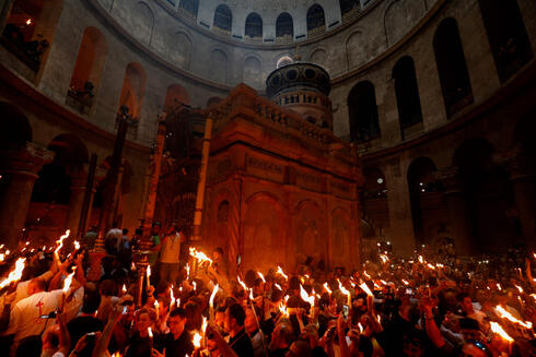 A holy fire ceremony at the Church of the Holy Sepulcher in Jerusalem 