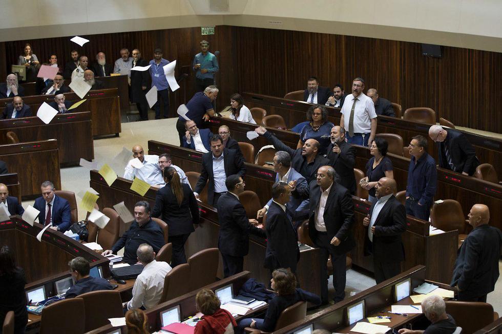 Riots among members of the joint list over the Nationality Law vote