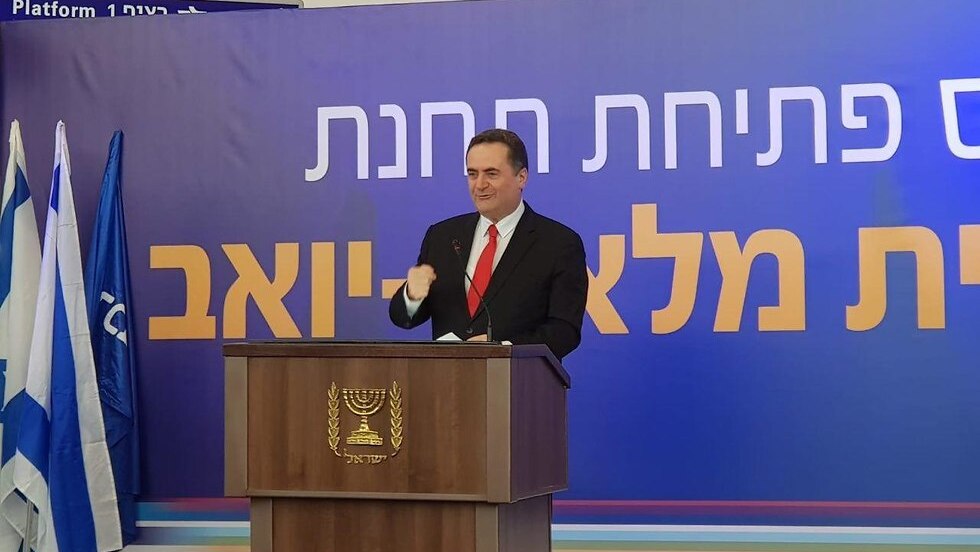 Opening of the train The new train station Kiryat Malachi Israel Katz