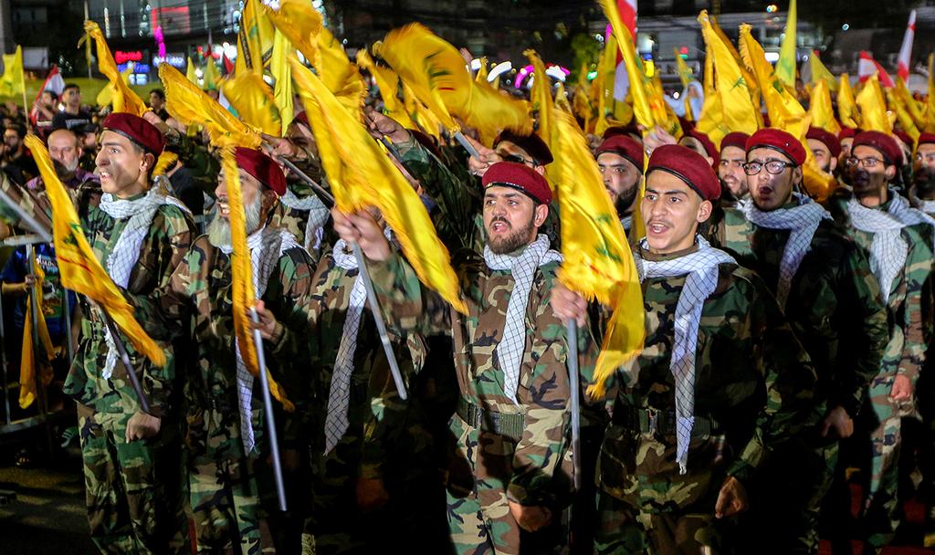 Hezbollah fighters during speech of leader Nasrallah (Photo: EPA)