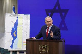 Prime Minister Benjamin Netanyahu announcing his plan to annex the Jordan Valley, Jan. 20, 2020 
