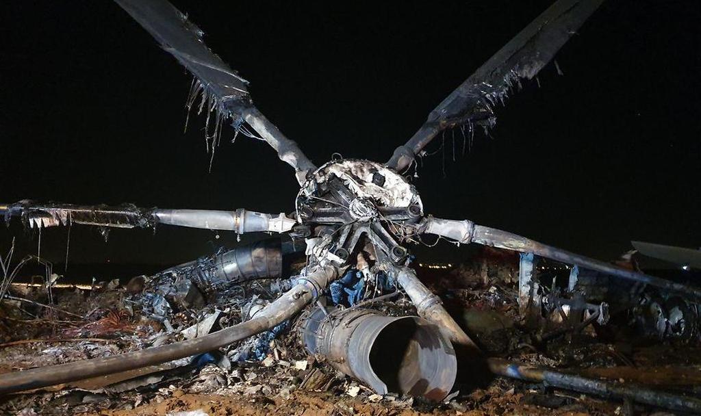 The aircraft's burning remains  (Photo: Barel Efraim)