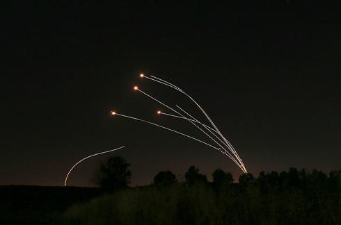 The Iron Dome air defense system takes out rockets fired from Gaza near Sderot  (Photo: AP)