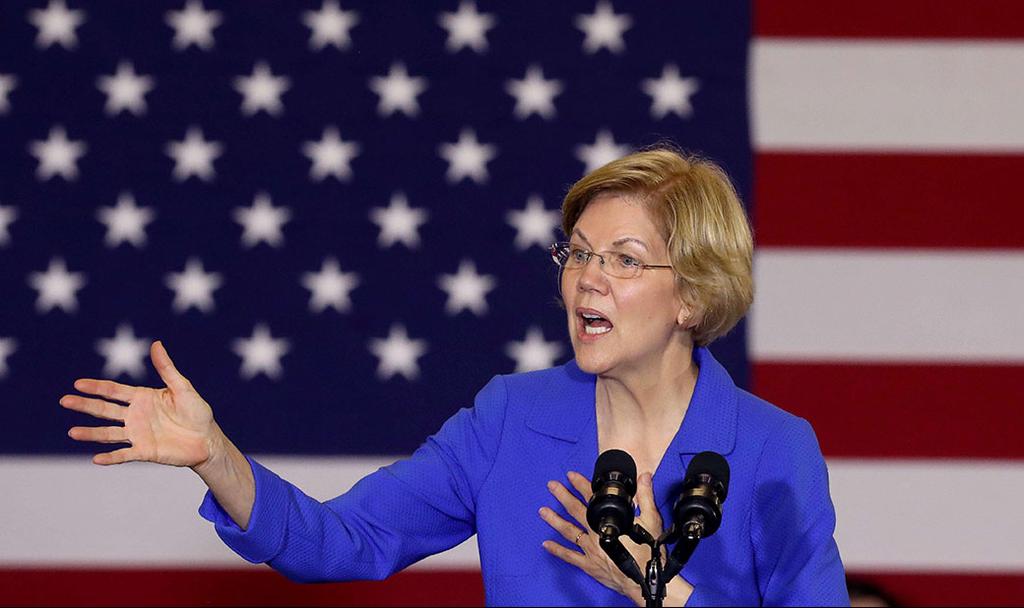 U.S. Senator Elizabeth Warren at a rally before the Iowa Caucus   ()