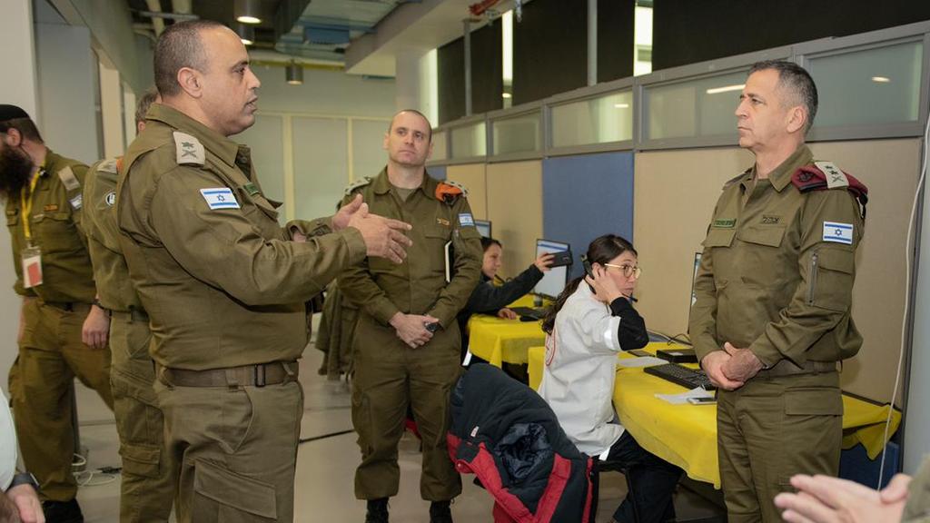Chief of Staff Kochavi, right, briefed on IDF preparedness for coronavirus crisis responsibilities  ()