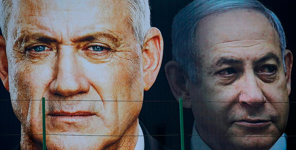Benny Gantz and Prime Minister Benjamin Netanyahu ()