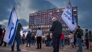 A protest of independent business owners in Tel Aviv 